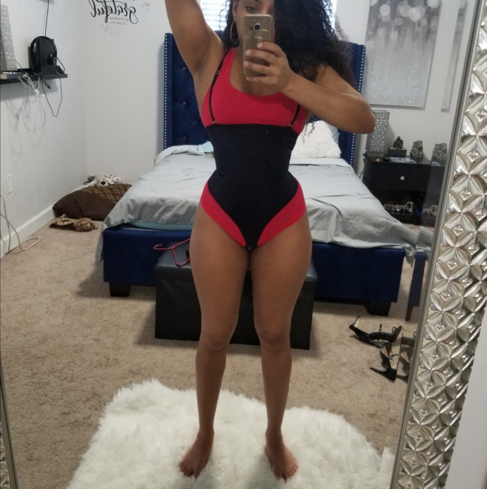 Black thong shape wear.